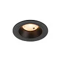 Indbygnings loftlampe NUMINOS® S rund, egnet til VDU-arbejdsstationer IP20, sort, lakeret dæmpbar