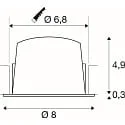 SLV Indbygnings loftlampe NUMINOS® S egnet til VDU-arbejdsstationer IP20, sort, hvid dæmpbar