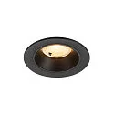 Indbygnings loftlampe NUMINOS® S rund, egnet til VDU-arbejdsstationer IP20, sort, lakeret dæmpbar