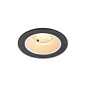 ceiling recessed luminaire NUMINOS® S round, suitable for VDU workstation IP20, black, white, lacquered dimmable