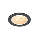 Indbygnings loftlampe NUMINOS® S rund, egnet til VDU-arbejdsstationer IP20, sort, hvid, lakeret dæmpbar