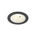 Indbygnings loftlampe NUMINOS® S rund, egnet til VDU-arbejdsstationer IP20, sort, hvid, lakeret dæmpbar