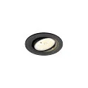 Indbygnings loftlampe NUMINOS® MOVE S rund, egnet til VDU-arbejdsstationer IP20, sort, hvid, lakeret dæmpbar