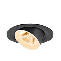 SLV Indbygnings loftlampe NUMINOS® GIMBLE M egnet til VDU-arbejdsstationer IP20, sort, hvid, lakeret dæmpbar