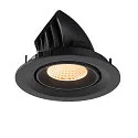 SLV Indbygnings loftlampe NUMINOS® GIMBLE M egnet til VDU-arbejdsstationer IP20, sort, lakeret dæmpbar