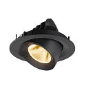 SLV Indbygnings loftlampe NUMINOS® GIMBLE M egnet til VDU-arbejdsstationer IP20, sort, lakeret dæmpbar