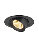 SLV Indbygnings loftlampe NUMINOS® GIMBLE M egnet til VDU-arbejdsstationer IP20, sort, lakeret dæmpbar
