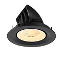 SLV ceiling recessed luminaire NUMINOS® GIMBLE M suitable for VDU workstation IP20, black, white, lacquered dimmable