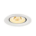 SLV Indbygnings loftlampe NUMINOS® GIMBLE M egnet til VDU-arbejdsstationer IP20, hvid, lakeret dæmpbar
