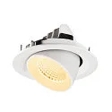 SLV Indbygnings loftlampe NUMINOS® GIMBLE M egnet til VDU-arbejdsstationer IP20, hvid, lakeret dæmpbar
