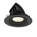 SLV Indbygnings loftlampe NUMINOS® GIMBLE M egnet til VDU-arbejdsstationer IP20, sort, lakeret dæmpbar