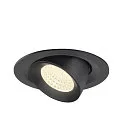 SLV Indbygnings loftlampe NUMINOS® GIMBLE M egnet til VDU-arbejdsstationer IP20, sort, lakeret dæmpbar