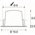 SLV Indbygnings loftlampe NUMINOS® M egnet til VDU-arbejdsstationer IP20, chrom, sort dæmpbar