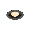 Indbygnings loftlampe NUMINOS® M rund, egnet til VDU-arbejdsstationer IP20, sort, lakeret dæmpbar