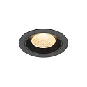 Indbygnings loftlampe NUMINOS® M rund, egnet til VDU-arbejdsstationer IP20, sort, lakeret dæmpbar