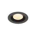 Indbygnings loftlampe NUMINOS® M rund, egnet til VDU-arbejdsstationer IP20, sort, lakeret dæmpbar