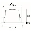 SLV Indbygnings loftlampe NUMINOS® M rund, egnet til VDU-arbejdsstationer IP20, sort, hvid, lakeret dæmpbar
