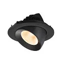 SLV Indbygnings loftlampe NUMINOS® GIMBLE L rund, egnet til VDU-arbejdsstationer IP20, sort, lakeret dæmpbar