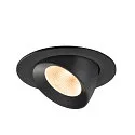 SLV Indbygnings loftlampe NUMINOS® GIMBLE L rund, egnet til VDU-arbejdsstationer IP20, sort, lakeret dæmpbar