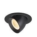 Indbygnings loftlampe NUMINOS® GIMBLE L rund, egnet til VDU-arbejdsstationer IP20, sort, lakeret dæmpbar