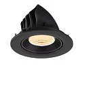 SLV Indbygnings loftlampe NUMINOS® GIMBLE L rund, egnet til VDU-arbejdsstationer IP20, sort, lakeret dæmpbar