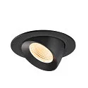 SLV Indbygnings loftlampe NUMINOS® GIMBLE L rund, egnet til VDU-arbejdsstationer IP20, sort, lakeret dæmpbar