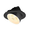 SLV Indbygnings loftlampe NUMINOS® GIMBLE L rund, egnet til VDU-arbejdsstationer IP20, sort, hvid, lakeret dæmpbar