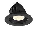 SLV Indbygnings loftlampe NUMINOS® GIMBLE L rund, egnet til VDU-arbejdsstationer IP20, sort, lakeret dæmpbar