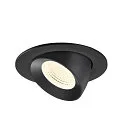SLV Indbygnings loftlampe NUMINOS® GIMBLE L rund, egnet til VDU-arbejdsstationer IP20, sort, lakeret dæmpbar