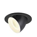 Indbygnings loftlampe NUMINOS® GIMBLE L rund, egnet til VDU-arbejdsstationer IP20, sort, hvid, lakeret dæmpbar