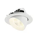 SLV Indbygnings loftlampe NUMINOS® GIMBLE L rund, egnet til VDU-arbejdsstationer IP20, hvid, lakeret dæmpbar