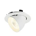 SLV Indbygnings loftlampe NUMINOS® GIMBLE L rund, egnet til VDU-arbejdsstationer IP20, hvid, lakeret dæmpbar