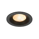 Indbygnings loftlampe NUMINOS® L rund, egnet til VDU-arbejdsstationer IP20, sort, lakeret dæmpbar