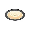 Indbygnings loftlampe NUMINOS® L rund, egnet til VDU-arbejdsstationer IP20, sort, hvid, lakeret dæmpbar