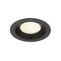 Indbygnings loftlampe NUMINOS® L rund, egnet til VDU-arbejdsstationer IP20, sort, lakeret dæmpbar
