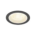 Indbygnings loftlampe NUMINOS® L rund, egnet til VDU-arbejdsstationer IP20, sort, hvid, lakeret dæmpbar