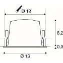 SLV ceiling recessed luminaire NUMINOS® L suitable for VDU workstation IP20, chrome, black dimmable