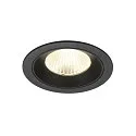 Indbygnings loftlampe NUMINOS® L rund, egnet til VDU-arbejdsstationer IP20, sort, lakeret dæmpbar