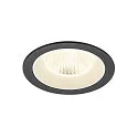Indbygnings loftlampe NUMINOS® L rund, egnet til VDU-arbejdsstationer IP20, sort, hvid, lakeret dæmpbar