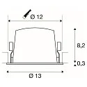 SLV Indbygnings loftlampe NUMINOS® L rund, egnet til VDU-arbejdsstationer IP20, sort, hvid, lakeret dæmpbar