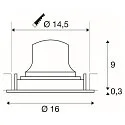 SLV ceiling recessed luminaire NUMINOS® MOVE L round, suitable for VDU workstation IP20, black, white, lacquered dimmable
