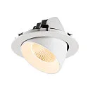 SLV ceiling recessed luminaire NUMINOS® GIMBLE XL suitable for VDU workstation IP20, white, lacquered dimmable