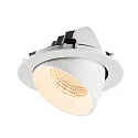 SLV Indbygnings loftlampe NUMINOS® GIMBLE XL egnet til VDU-arbejdsstationer IP20, hvid, lakeret dæmpbar