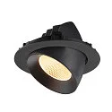 SLV Indbygnings loftlampe NUMINOS® GIMBLE XL egnet til VDU-arbejdsstationer IP20, sort, lakeret dæmpbar