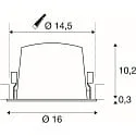 SLV Indbygnings loftlampe NUMINOS® XL egnet til VDU-arbejdsstationer IP20, chrom, sort dæmpbar