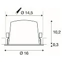 SLV Indbygnings loftlampe NUMINOS® XL rund, egnet til VDU-arbejdsstationer IP20, sort, lakeret dæmpbar