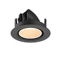 SLV Indbygnings loftlampe NUMINOS® GIMBLE XS rund, egnet til VDU-arbejdsstationer IP20, sort, hvid, lakeret dæmpbar