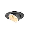 SLV Indbygnings loftlampe NUMINOS® GIMBLE XS rund, egnet til VDU-arbejdsstationer IP20, sort, hvid, lakeret dæmpbar