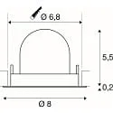 SLV recessed spotlight NUMINOS® GIMBLE XS swivelling, suitable for VDU workstation IP20, chrome, white dimmable