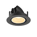 SLV Indbygnings loftlampe NUMINOS® GIMBLE XS rund, egnet til VDU-arbejdsstationer IP20, sort, hvid, lakeret dæmpbar